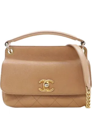 CHANEL Lille CC Flap satchel-taske i kaviar-læder med tophåndtag fra 2016-2017