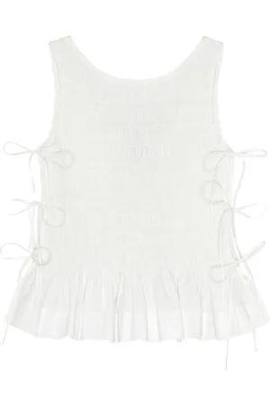 Ganni Chambray seersucker-top