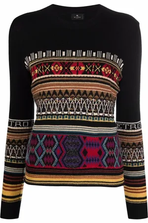 Etro Intarsia-strikket trøje med mønster