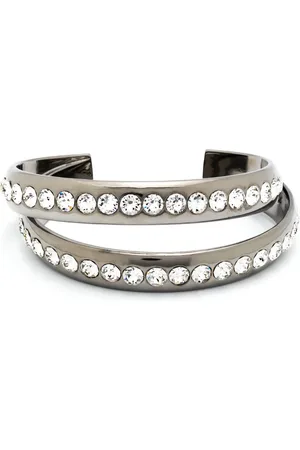 Amina Muaddi Krystalbesat Jahleel cuff-armbånd