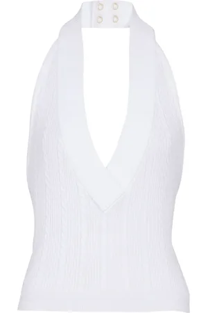 Balmain Kabelstrikket top med halterneck