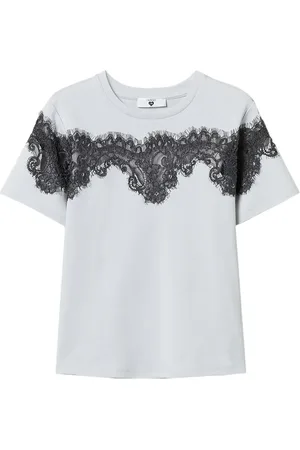 Twin-Set T-shirt med blondedetalje