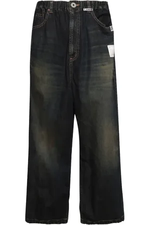 Maison Mihara Yasuhiro Jeans med brede ben og slitageeffekt