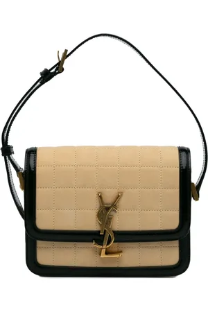 Saint Laurent Lille quiltet Solferino satchel-skuldertaske i ruskind fra 2023