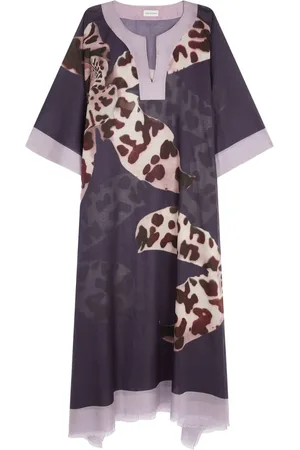 DRIES VAN NOTEN Midi-kjole med dyretryk