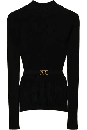 Twin-Set Sweater med høj hals og bælte