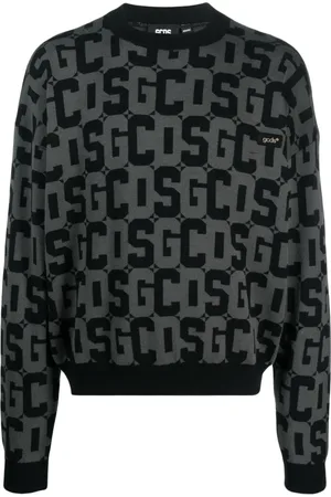 GCDS Intarsiastrikket trøje med monogram
