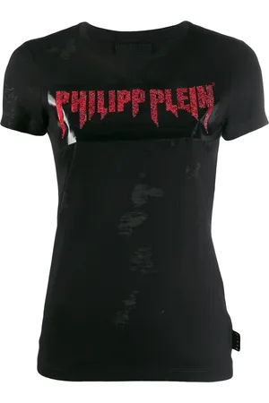 Philipp Plein T-shirt med slitage-effekt og logo
