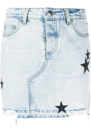 AMIRI Denimnederdel med stjerne-applikation