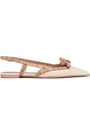 VALENTINO GARAVANI Rockstud Bow slingback-ballerinaer