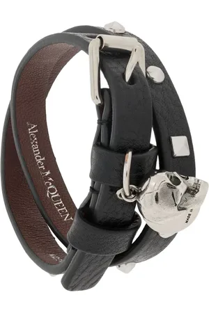 Alexander McQueen Dobbelt vikle-armbånd med dødningehoved
