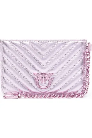 Pinko Quiltet metallisk Love Birds kortholder
