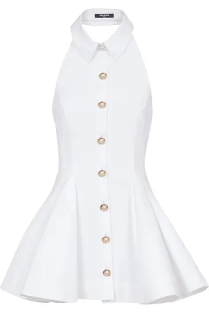 Balmain Poplin-kjole med åben ryg