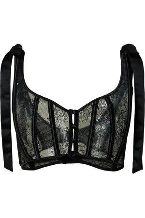 Twin-Set Bustier i satin med blonder