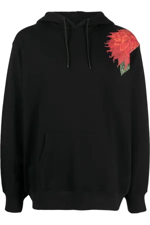 YOHJI YAMAMOTO Hættetrøje med blomstertryk