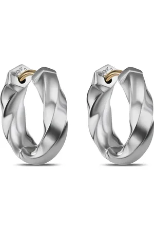 David Yurman Cable Edge huggie hoop-øreringe i sterlingsølv (13 mm)