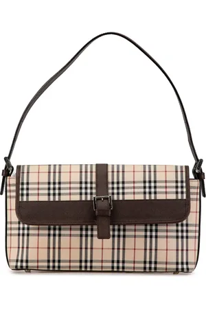 Burberry Skuldertaske i House Check-kanvas fra 2000-2017