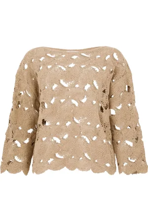KANGRA CASHMERE Hæklet striktop