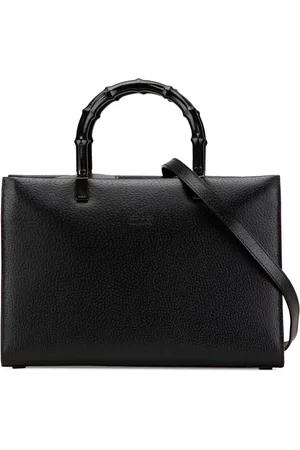 Gucci Cinghiale satchel-taske i læder og bambus fra det 20. århundrede