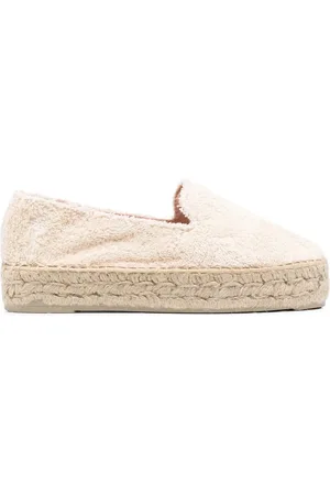 MANEBI Espadriller med såler i flettet bast
