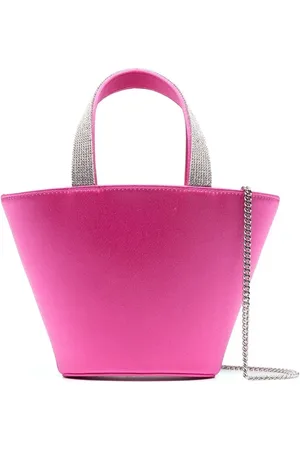 Amina Muaddi Rih bucket-taske i satin