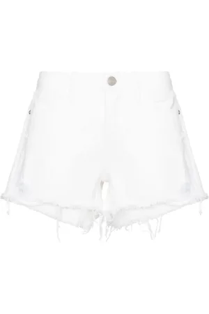 Frame Le Grand Garcon denimshorts med slitageeffekt