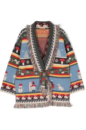 Alanui Intarsiastrikket cardigan med mønster