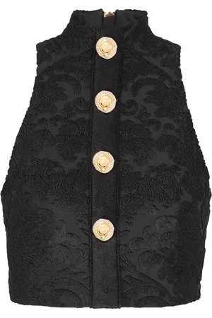 Balmain Top med barokmønster og knapper