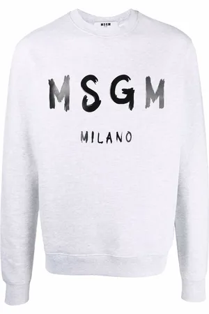 Msgm Sweatshirt med rund hals og logotryk
