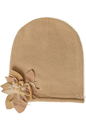Twin-Set Strikket hue med blomster-broche