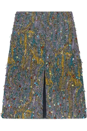DRIES VAN NOTEN Kort jacquard-nederdel