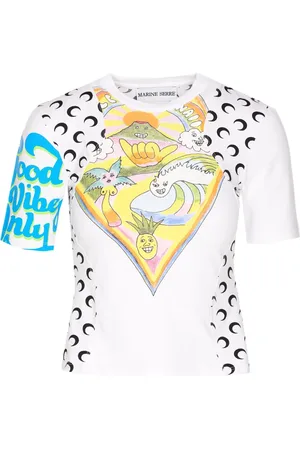 Marine Serre T-shirt med regenereret grafik