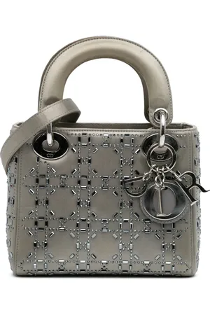 Dior Lille Cannage Strass Lady Dior satchel-taske i satin med krystaludsmykninger fra 2018