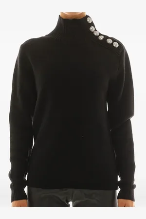 Paco rabanne Sweater med rullekrave og knappedetalje