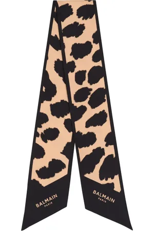 Balmain Bandana i silke med leopardtryk