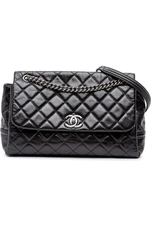 CHANEL Mellemstor quiltet Lady Pearly Flap skuldertaske i glaseret kalveskind fra 2014-2015