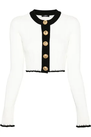 Balmain Cropped cardigan med kontrastdetalje