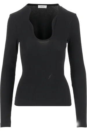 Salvatore Ferragamo Top med ribbet hals