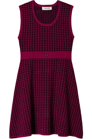Twin-Set Houndstoothmønstret kjole i jacquard