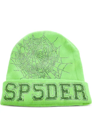 Sp5der Hue med rhinstenudsmykning og logo