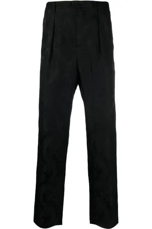 Saint Laurent Bukser i jacquard med lige ben og paisleytryk