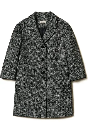 Twin-Set Chevron-strikket frakke