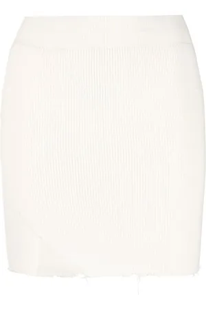 LANEUS Denimnederdel med rå kant