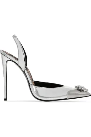 Philipp Plein Krystaludsmykket slingback-pumps i lakeret læder