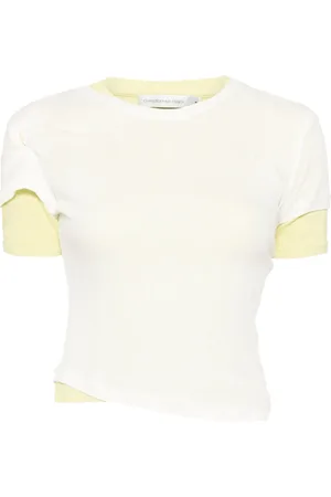 CHRISTOPHER ESBER Gennemsigtig T-shirt med ribbet overlag