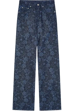 DRIES VAN NOTEN Jeans med brede ben og tryk