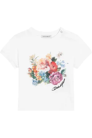 Dolce & Gabbana T-shirt i bomuld med blomstertryk