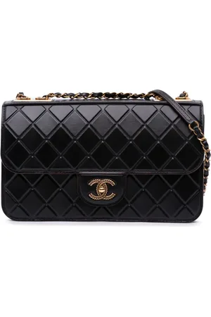 CHANEL Single Flap skuldertaske i præget kalveskind fra 2015-2016