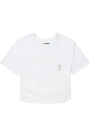Musium Div. Cropped T-shirt med broderet logo