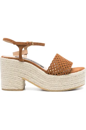 Sergio Rossi 85 mm espadriller i ruskind